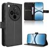 Rojeuinn Cover per OPPO Find X8 5G custodie,Premium Portafoglio Magnetica Flip Case,Custodia con fibra di carbonio-Nero