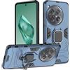 Btstring Cover per OnePlus 12, Grado Militare Custodia con Cavalletto in Metallo Rotante a 360°, Hard PC Back Cover e TPU Bumper AntiGraffio Antiurto Case- Blu