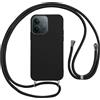 Vauki Custodia per Xiaomi Redmi 15C 4G/5G Cover con Cordino,Nero Silicone Antiurto TPU Morbido Case Corda Collana Necklace Regolabile Stylish con Catena Ultra Sottile Cover per Redmi 15C 4G/5G,Nero