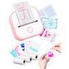 Memoking Mini Stampante Termica - T02 Stampante Termica Portatile Bluetooth Print Pods Portable Mini Printer per Grafici di Studio, l'apprendimento, Appunti di Studio, Diagrammi Anatomici, Foto, Rosa