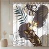 Uiiooazy Tenda Doccia Antimuffa, Tenda da Doccia 180x180cm Nero Grigio Boho Style Tropicale Foglie di Palma Giungla Tende da Bagno Tessuto Lavabile Impermeabile Tende per Vasca da Bagno con 12 Anelli