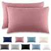 REDKEY Coppia di Federe 50 x 80 cm, Set di 2 Tessuti per Cuscino Letto, con Cerniera Nascosta, 100% Microfibra è morbida e traspirante， Loto Rosa
