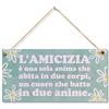 CARISPIBET L'amicizia |segni decorativi sull'amore segni di benvenuto decorazioni per la casa di ispirazione decorazioni interne 15 x 30 cm