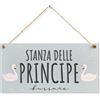 CARISPIBET Stanza delle Principe | segni decorativi cartello decorativo per la casa cartelli di camera di letto cartelli per bambini regalo per lui 15 x 30 cm