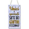 CARISPIBET Fortuna, Amore, Allegria | segni decorativi segni di benvenuto targhe per la decorazione della casa decorazioni interne 30 x 15 cm (Unici e speciali)