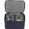 Stackers NAVY BLUE DOUBLE WATCH ZIPPED WATCH BOX