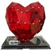 GMM Cuore Decorazione Led, Cristallo Rosso Geometrico, 3D Illuminazione USB, Lampada San Valentino (Rosso)