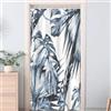 Uiiooazy Tenda Doccia Antimuffa, Tenda da Doccia 120x200cm Blu Grigio Tropicale Foglie di Palma Giungla Tende da Bagno Tessuto Lavabile Impermeabile Poliestere Tende per Vasca da Bagno con 8 Anelli
