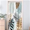 Uiiooazy Tenda Doccia Antimuffa, Tenda da Doccia 120x180cm Blu Cielo Boho Style Tropicale Foglie di Palma Giungla Tende da Bagno Tessuto Lavabile Impermeabile Tende per Vasca da Bagno con 8 Anelli