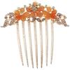 SG Store Pettine per capelli con fiori e strass, accessorio decorativo per capelli da sposa, accessorio decorativo per capelli per donne e ragazze, acconciature color champagne