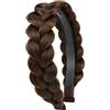 YUNHENTONG Cerchietto Intrecciato,Fascia Intrecciata, Parrucca Treccia Fascia Capelli Donna Cerchietto Capelli Donna Treccia per Capelli ad Alta Elasticità (Marrone scuro)