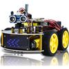 KEYESTUDIO 4WD Robot Car Starter Kit per Arduino R3, Bluetooth IR Remote Control, Line Follow, Evitare ostacoli, ecc Programmazione Robotica Kit per per 14+ adolescenti bambini e adulti