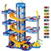 M MOLTO MOLTO | Parcheggio Giocattolo 6 Piante Blu con 10 Auto - Garage per Bambini con Rampe, Ascensore e Elementi Interattivi - Gioco di Immaginazione e Motorie per Bambini a partire da 3 Anni