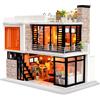 Spilay Casa Miniatura DIY in Legno con Luce LED, Kit Casa delle Bambole Giapponese 3D Puzzle per Adulti, Decorazione Creativa