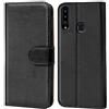 Verco custodia per Samsung Galaxy A20s, Case per Samsung A20s Cover PU Pelle Portafoglio Protettiva, Nero