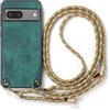 YANJIEER ESONG Cover per Google Pixel 7 Case con Cordino Cinturino,Custodia In Pelle Caso per Donna ragazze Con Tracolla Collana,Catena Laccio Case,Ultra Sottile Antiurto Shell Verde