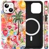 Kilbnom Magnetica Collage Cover per iPhone 14/iPhone 13 Estivi Oceano, Aesthetic Summer Fiori Motivo, Compatibile con MagSafe Silicone Custodia Disegno per Ragazza Donne, Case per iPhone 13 6,1