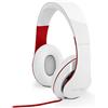 FANTEC SHP-250AJ-WT Cuffie Stereo On Ear (Headset On Ear, Cinturino Imbottito, Cuffie Imbottite e Traspiranti), Bianco/Rosso