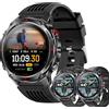 MYSHUN Smartwatch Uomo Chiamata Bluetooth e Risposta Vivavoce, Smart Watch con 1,46 Contapassi Cardiofrequenzimetro 100+ Modalità Sport Notifiche Messaggi Orologio Fitness Tracker per Android iOS (Nero)