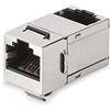 DIGITUS Keystone - Accoppiamento Cat6A schermato - 2 prese RJ45 - ad angolo - 500 MHz 10GBase-T classe EA - alloggiamento in metallo