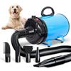 Trigrand Soffiatore per Cani 3000W Blower Molto Silenzioso velocità Regolabile, Ventilatore per la Cura del Cane con 4 Diversi ugelli e Tubo Elastico
