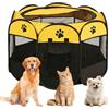 YNNHUDEEP Gabbia per cuccioli per animali domestici, XXL, per cuccioli, per esterni e interni, per piccoli animali come cani e gatti (giallo + impronta di zampe)