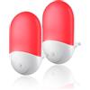 HOTUT 2 Pezzi Luce Notturna LED con Sensore di Luce, Plug&Play, illuminazione LED con Interruttore ON/OFF, luce rossa, Notturna per Bambini e Adulti, Risparmio Energetico