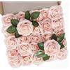 N&T NIETING 25 rose artificiali con steli, per San Valentino, festa della mamma, matrimoni, baby shower, decorazione per la casa, colore rosa