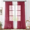 PONY DANCE Tende Camera da Letto Trasparenti Voile Tende con Fettuccia Metodi di Sospensione Multipli Decorativi Curtains per Salotto Eleganti 2 Pezzi 140x245 cm, Rosso