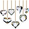 GOLDENHAITAI 7pcs Cristallo Cuore Prisma K9 Ciondolo Sole Catchers Ornamento Arcobaleno Creatore per Appendere Finestra Decorazione Regali Chiaro