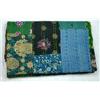 Arprani - Copriletto trapuntato fatto a mano, stile vintage, in cotone indiano, dimensione king, patchwork, Kantha, in seta, copriletto matrimoniale