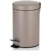 kela Secchio per cosmetici marrone 3 l, pattumiera a pedale in metallo per bagno, pattumiera da bagno con secchio interno e manici per il trasporto, MONACO, marrone cashmere opaco