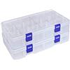Qualsen Scatole Plastica con Coperchio, 18 Scomparti, Trasparente x 2 Pezzi