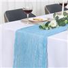 Jumdast Runner da Tavolo, Runner Tavola Moderno Mussola Chiffon Formaggio Centrino Moderno per Decorarenun Tavolo di un Matrimoni Compleanno Battesimo Comunione (Azzurro, 90 x 180 cm)