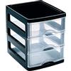 ACAN Tradineur - Cassettiera a 3 livelli, modello Turia, prodotto in Spagna, torre portaoggetti multiuso, organizer ausiliario, 17 x 13,5 x 18, colore: Nero