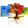DekoArte 513 - Quadri moderni Stampa di Immagini Artistica Digitalizzata | Tela Decorativa Per Soggiorno o Stanza da letto | Stile Paesaggio Alberi quattro stagioni dell'Anno | 5 Pezzi 200 x 100 cmXXL