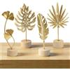 Gsdfldob 4 Forma di Foglia in Metallo Dorato Soprammobili Moderni con Foglie Ginkgo Piuma Monstera Banano Soprammobili Design per Salotto Ingresso Ufficio Decorazioni Casa Regalo Compleanno Trasloco Natale