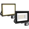 Willpower 2PCS Faro LED Esterno con Sensore di Movimento 50W 5000LM Faretto LED Bianca Caldo 3500K Proiettore LED IP66 85V-265V Luce di Sicurezza per Giardino Cortile Garage Patio Corridoio