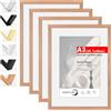 HIMEETIME® 4x Cornice A3 30x42 cm in legno massiccio di quercia con fronte in perspex, per esporre un'immagine di 21x29.7 cm con tappetino o 29.7x42 cm senza tappetino,Cornice per fotografie A3