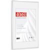 HIMEETIME® 1x Cornice per foto,40x60 cm,Alluminio Metallo argentata,Passepartout 30x40cm,Cornice 40x60cm Grande per Foto Disegni,Solo per Espositore a Parete