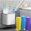 MZJAUVF Scopino WC Usa e Getta, Scopino Bagno WC, Spazzolino WC con 36 Testine di Ricambio, Pulizia Profonda Spazzola WC, Scopino per WC con Supporto per Bagno, Vasca da Bagno, Lavandino