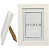 Etrexonline Cornice Foto Bianca 18x24cm con Pannello in Vetro, Cornice Legno Foto per Tavolo e Parete