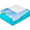 Surwin Trapuntino Copriletto Trapuntato Primaverile Estivo,Stile Moderno,Trapuntino in Morbida Microfibra Onde da Spiaggia 3D Leggero Coperta Letto Singolo/Matrimoniale (Acqua di Mare,220x240cm)