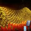 Aofonchy Rete Luminosa Solare, 3x2M 192LED Impermeabile Rete di Luci Solari, 8 Modalità Luci Della Rete con Telecomando e Timer, Luminosa Esterni per Natale Cespugli Giardino Cortile Feste