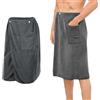 PcvGef Asciugamano da sauna da uomo, 70 x 140 cm, per sauna, da uomo, ad asciugatura rapida, per sauna, da uomo, regolabile, ideale come asciugamano da sauna da uomo o da doccia (grigio)