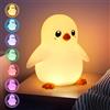 JUQG Luce Notturna Pinguino per Bambini, Luce Notturna Ricaricabile Tramite USB per Bambini con Funzione Touch Dimming, Lampada da Comodino Adatto per Camerette, Soggiorni e Camere da Letto