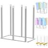 XILIMOR Scolabottiglie, Scola Biberon, Porta Borracce Da Cucina, Scola Biberon In Acciaio Inox, Porta Borracce Riutilizzabile Per Scolare, Per Sacchetti Di Plastica, Bottiglie E Bicchieri (Argento, Grande)