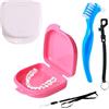 SV life [Kit 5 pz] Custodie per Apparecchio Dentale + Spazzolino Pulizia + Accessori di Sicurezza | Astuccio Traspirante | per Retainer, Dentiera, Bite, Allineatore