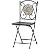 Siena Garden Sedia Prato in Ferro con Decorazione semicircolare con Effetto Mosaico, 70 cm, Multicolore
