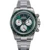 Seestern Sugess S473 Cronografo Automatico Acciaio Verde Bianco Zaffiro Orologio Uomo